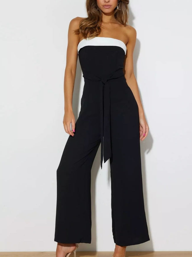 Contrast Tube Wide Leg Jumpsuit - Your Second Look