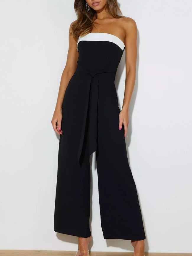 Contrast Tube Wide Leg Jumpsuit - Your Second Look
