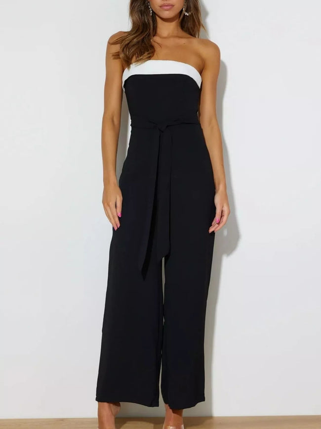Contrast Tube Wide Leg Jumpsuit - Your Second Look