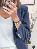 Corduroy Lapel Collar Casual Blazer - Your Second Look