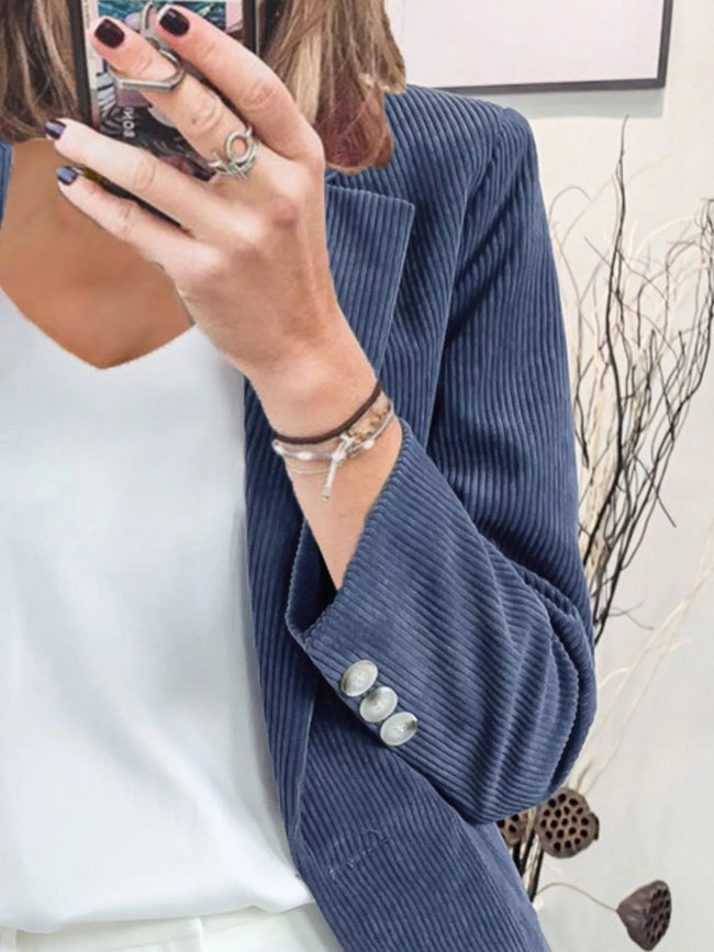 Corduroy Lapel Collar Casual Blazer - Your Second Look
