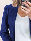 Corduroy Lapel Collar Casual Blazer - Your Second Look