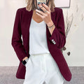 Corduroy Lapel Collar Casual Blazer - Your Second Look