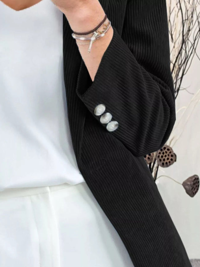 Corduroy Lapel Collar Casual Blazer - Your Second Look