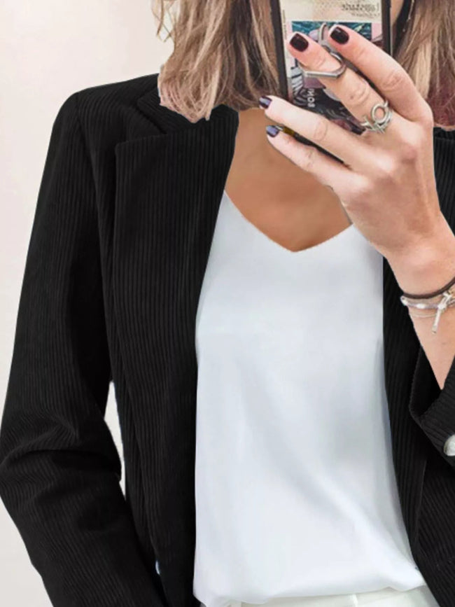 Corduroy Lapel Collar Casual Blazer - Your Second Look