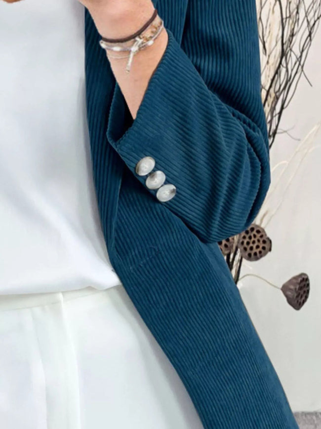 Corduroy Lapel Collar Casual Blazer - Your Second Look
