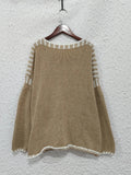 Cozy Contrast Stitching Sweater - Your Second Look