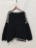 Cozy Contrast Stitching Sweater - Your Second Look