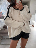 Cozy Contrast Stitching Sweater - Your Second Look