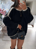 Cozy Contrast Stitching Sweater - Your Second Look