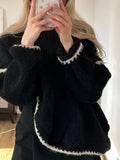 Cozy Contrast Stitching Sweater - Your Second Look