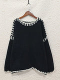 Cozy Contrast Stitching Sweater - Your Second Look