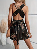 Crisscross Back Printed Romper - Your Second Look
