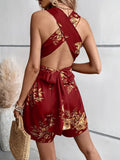 Crisscross Back Printed Romper - Your Second Look