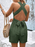 Crisscross Back Sleeveless Romper - Your Second Look