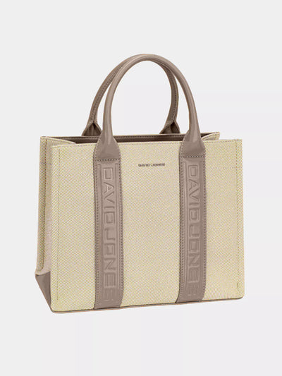 David Jones Canvas Tote Handbag with Contrast Leather Handles - Your Second Look