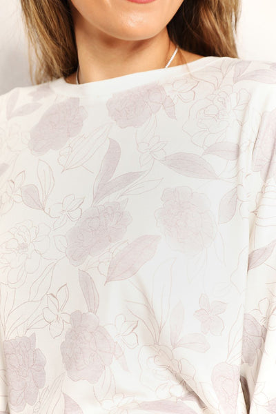 Double Take Floral Long Sleeve Top and Shorts Loungewear Set - Your Second Look