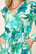 Double Take Full Size Floral Long Sleeve Romper with Pockets - Your Second Look