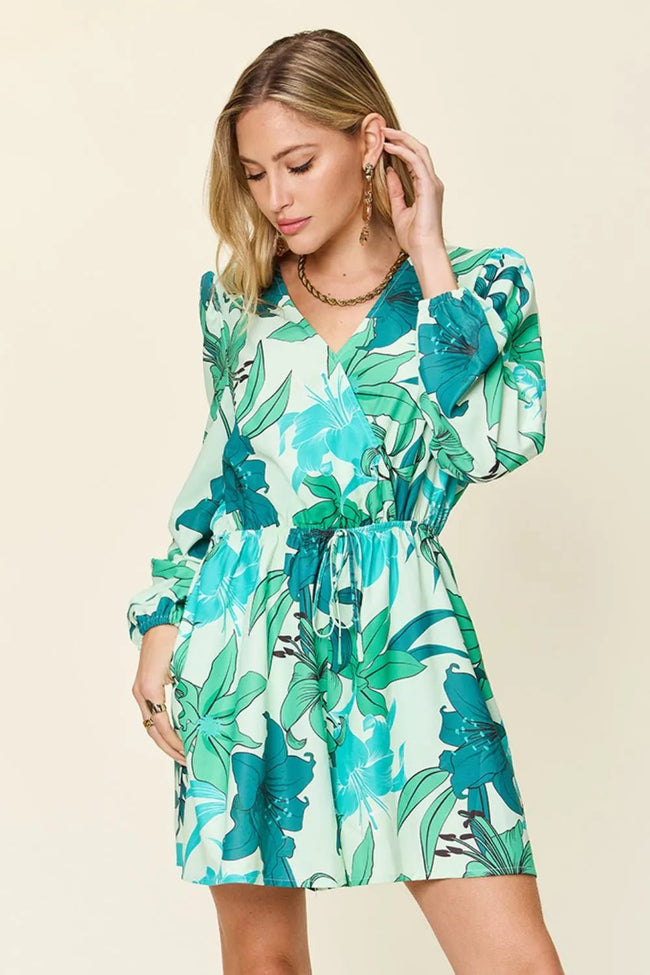 Double Take Full Size Floral Long Sleeve Romper with Pockets - Your Second Look