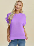 Double Take Full Size Mock Neck Short Sleeve Sweater - Your Second Look