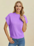 Double Take Full Size Mock Neck Short Sleeve Sweater - Your Second Look