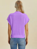 Double Take Full Size Mock Neck Short Sleeve Sweater - Your Second Look