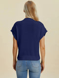 Double Take Full Size Mock Neck Short Sleeve Sweater - Your Second Look
