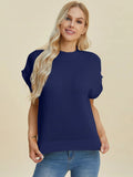 Double Take Full Size Mock Neck Short Sleeve Sweater - Your Second Look