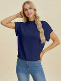Double Take Full Size Mock Neck Short Sleeve Sweater - Your Second Look
