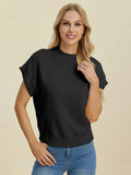 Double Take Full Size Mock Neck Short Sleeve Sweater - Your Second Look