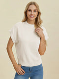 Double Take Full Size Mock Neck Short Sleeve Sweater - Your Second Look
