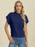 Double Take Full Size Mock Neck Short Sleeve Sweater - Your Second Look
