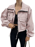 Drawstring Hem Zip Up Jacket - Your Second Look