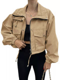 Drawstring Hem Zip Up Jacket - Your Second Look