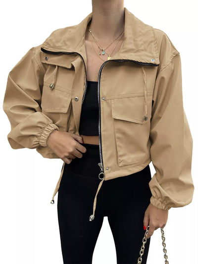 Drawstring Hem Zip Up Jacket - Your Second Look