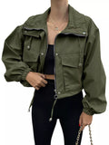 Drawstring Hem Zip Up Jacket - Your Second Look