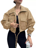 Drawstring Hem Zip Up Jacket - Your Second Look