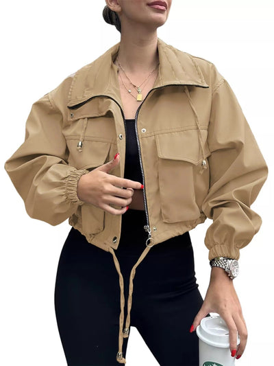 Drawstring Hem Zip Up Jacket - Your Second Look