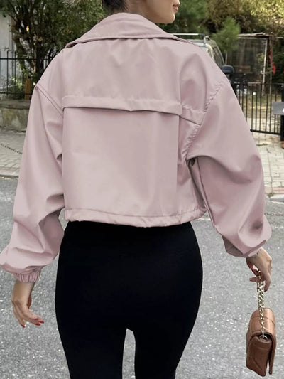 Drawstring Hem Zip Up Jacket - Your Second Look