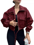 Drawstring Hem Zip Up Jacket - Your Second Look