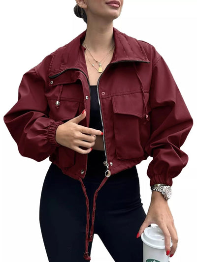 Drawstring Hem Zip Up Jacket - Your Second Look