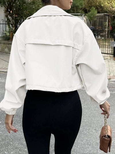 Drawstring Hem Zip Up Jacket - Your Second Look