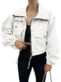 Drawstring Hem Zip Up Jacket - Your Second Look