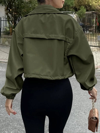 Drawstring Hem Zip Up Jacket - Your Second Look
