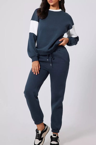 Drop Shoulder Sweatshirt and Joggers Set - Your Second Look