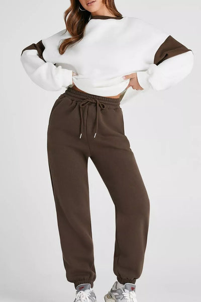 Drop Shoulder Sweatshirt and Joggers Set - Your Second Look
