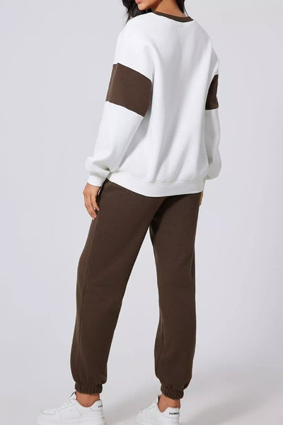 Drop Shoulder Sweatshirt and Joggers Set - Your Second Look