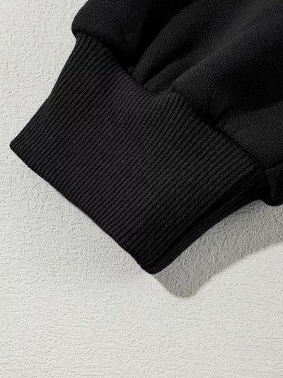 Drop Shoulder Zip Up Jacket and Drawstring Pants Set - Your Second Look