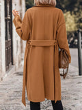 Dropped Shoulder Tie Waist Coat - Your Second Look