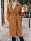 Dropped Shoulder Tie Waist Coat - Your Second Look